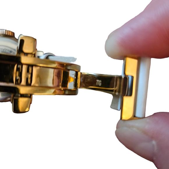 BREIL WOMAN'S VINTAGE MOTHER OF PEARL Dial Globe ROSEGOLD CHRONOGRAPH WRISTWATCH - Picture 4 of 9